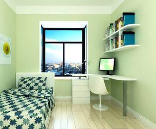绿色卧室书房图片