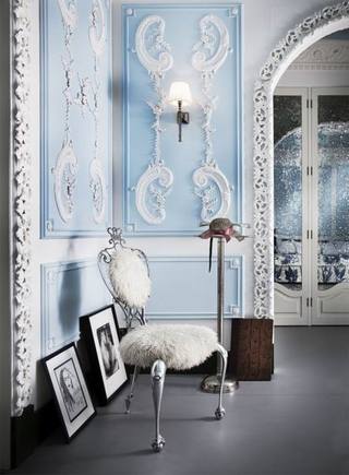 优雅地中海风情 蓝白色艺术背景墙设计