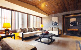 温馨日式和风 客厅沙发隔断设计