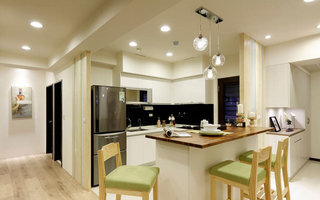 休闲现代风格开放式厨房吧台设计
