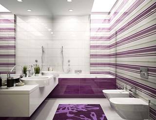 紫色系卫生间条纹控图片