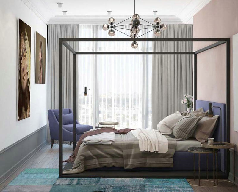150平北欧彩色卧室设计效果图
