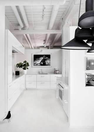 黑白色北欧工业风厨房设计