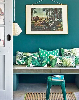 绿色沙发抱枕设计
