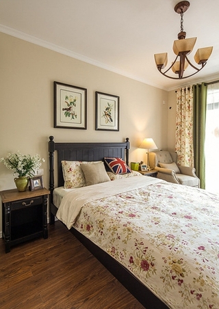 120平温馨美式风格装修美式卧室设计