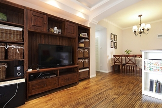 两室两厅美式风格装修电视背景墙设计