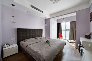 浪漫紫色简约风卧室效果图