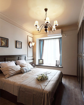 休闲复古美式 卧室装饰效果图