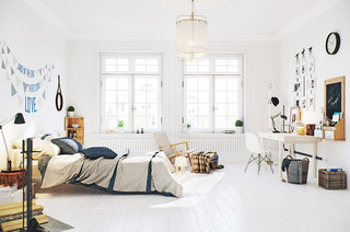 明亮白色北欧风格 公寓卧室效果图