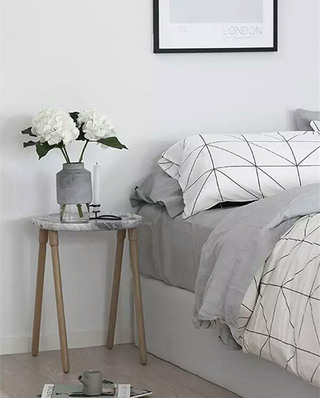 北欧风格简约卧室床品图片