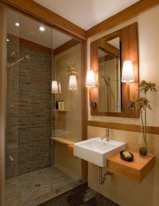 原木色浴室装修装饰效果图