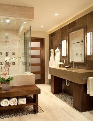 原木色浴室设计实景图