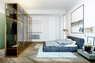 110平单身公寓卧室地毯图片