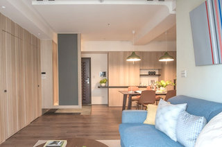 原木日式公寓 客厅木质过道设计