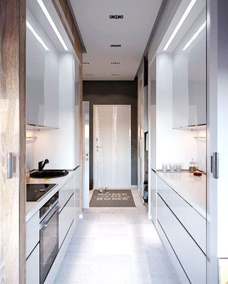 30平单身公寓开放式厨房装修图