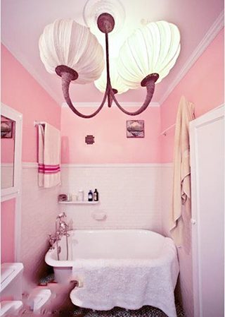 粉色系卫生间设计平面图