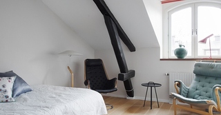 北欧风格阁楼卧室装修实景图