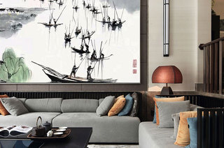 中式风格别墅客厅沙发图片