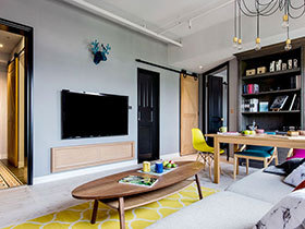53平混搭风格公寓效果图 丰富多元空间