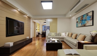 简约风格公寓装修客厅木地板设计图