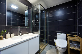 时尚现代风 黑色浴室背景墙设计