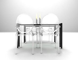 极简风餐桌设计实景图