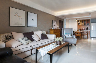 105平混搭风格二居客厅沙发设计