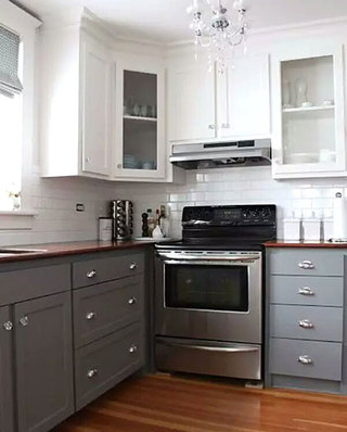 小户型灰色整体厨房装修