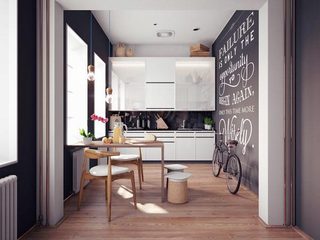 黑白色厨房装修装饰效果图
