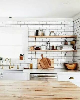 木质厨房置物架图片