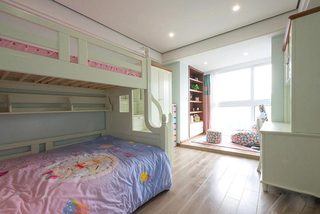 150平简约三居儿童房高低床设计