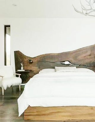 卧室木制床头设计造型图片
