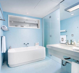 蓝色系浴室设计实景图