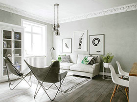 北欧风格单身公寓装修 轻盈灵动的灰白空间