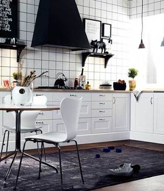 黑白收纳型厨房装修欣赏图