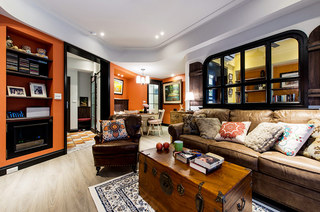 82平美式风格装修客厅沙发图片