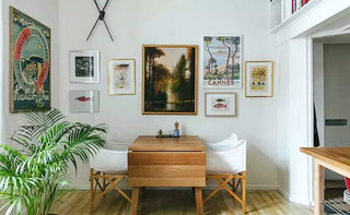 20平单身公寓装修折叠餐桌设计