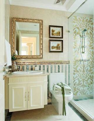 美式风格浴室背景墙图片