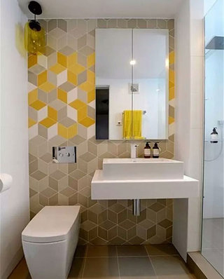 卫生间背景墙装修黄色瓷砖