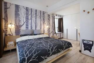 80㎡北欧风单身公寓卧室图片