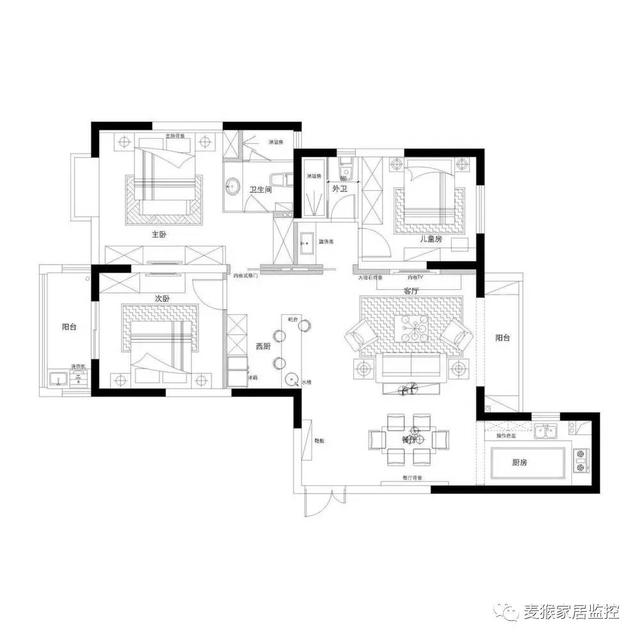 140㎡ 简约的空间 黑白灰的世界