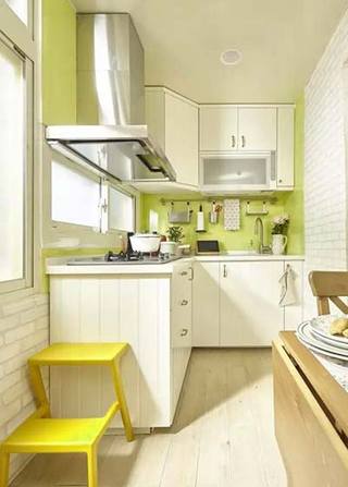 绿色系厨房装修装饰效果图