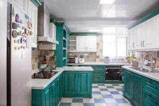 绿色系厨房设计实景图