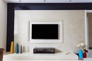 现代简约风格两居室装修电视背景墙图片
