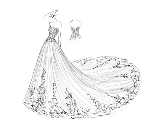 婚纱设计图纸图片手绘_服装设计图纸手绘(3)