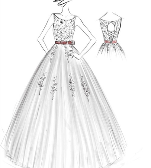 下身欧根纱的公主蓬蓬裙是非常经典的款式,一字肩带的设计突出锁骨,是