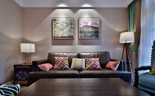 混搭美式风格三居沙发背景墙装修效果图