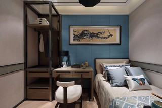 现代中式风格三居卧室装修效果图