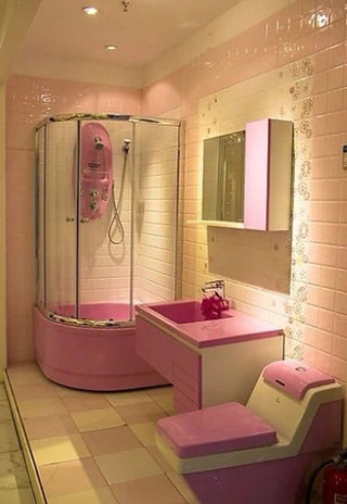 粉色浴室装修图