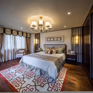 新中式风格别墅卧室装修设计图
